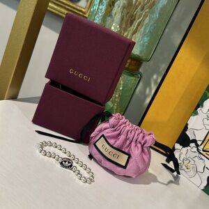 Gucci X Adidas Sterling Silver 925 Logo Boule Ball Chain Bracelet